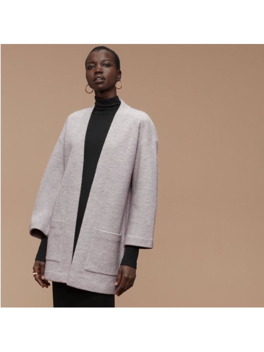 Wilfred Lavender Open-Front Knit Cardigan